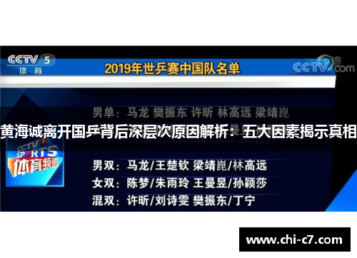 黄海诚离开国乒背后深层次原因解析：五大因素揭示真相
